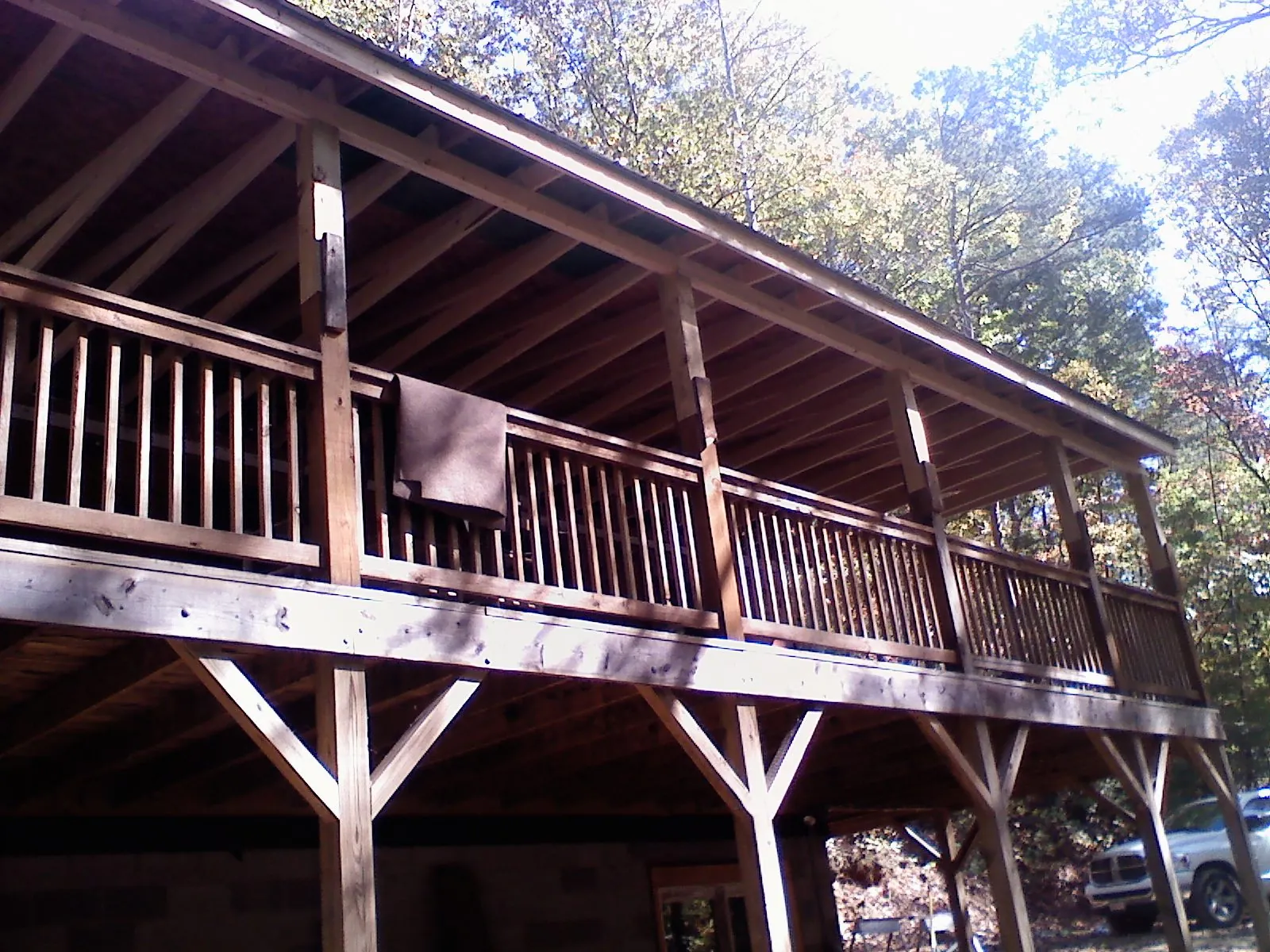 Timber framing under a new elevated porch and deck — Roof Leak Repair in Huger by Roofing Brothers